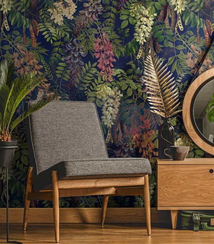 Mural botaniczny Wallcolors Acacia Dark Blue Dzień Dobry