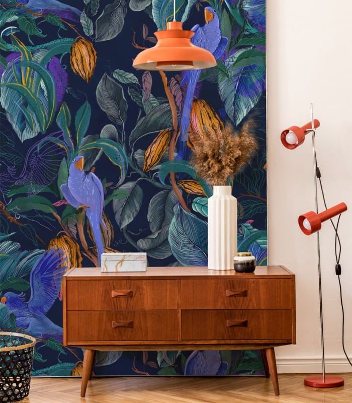 Mural papugi Wallcolors Blue Parrots 8042 Dzień Dobry
