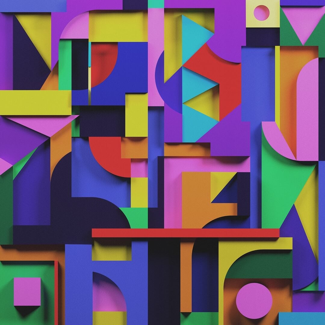 Fototapeta geometryczna efekt 3D Rebel Walls R19288 Caroline Color Mic Linder
