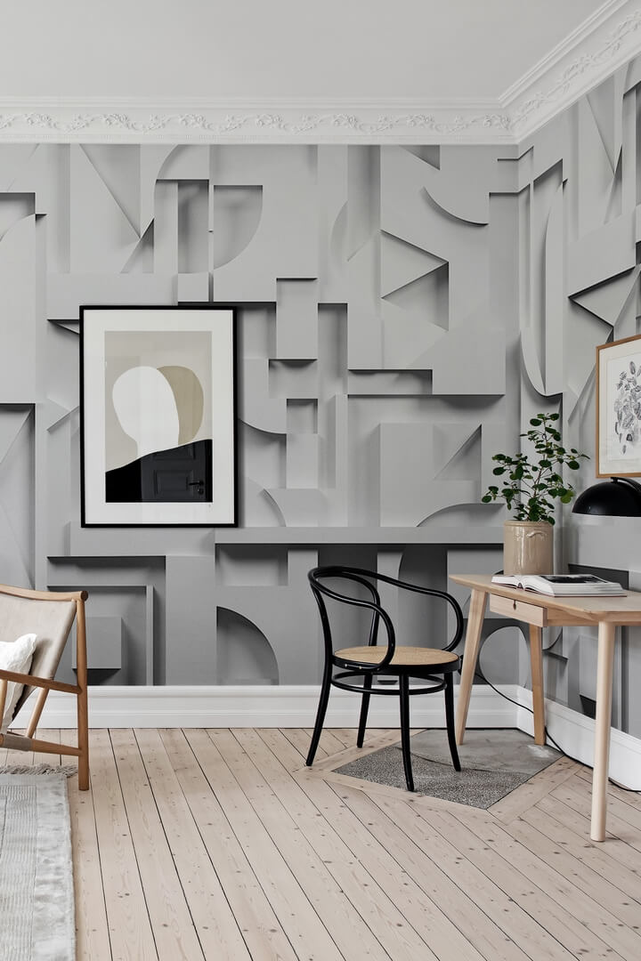 Fototapeta geometryczna efekt 3D Rebel Walls R19289 Caroline Grey Mic Linder