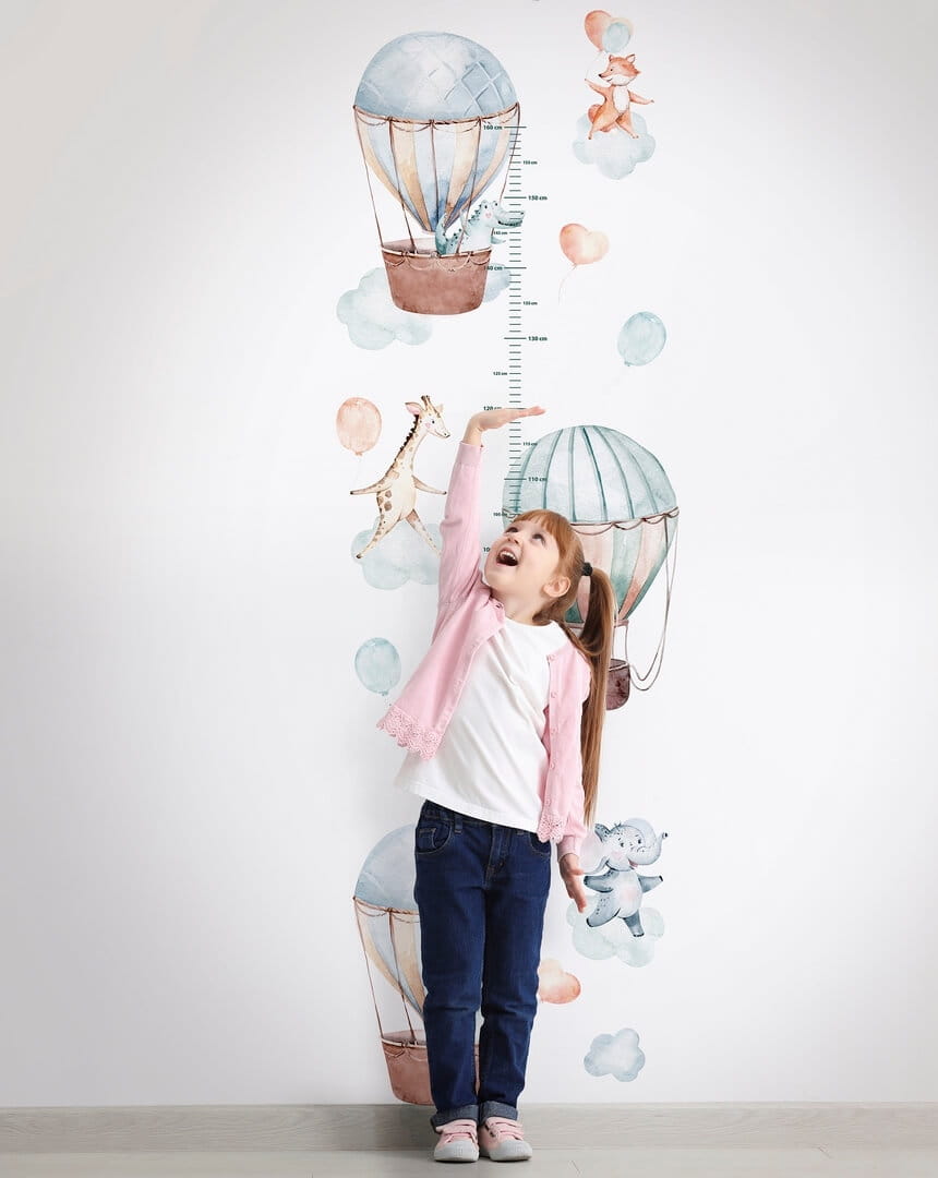 Miarka wzrostu balony i zwierzęta Marburg 45867 Kids Walls Little Adventures