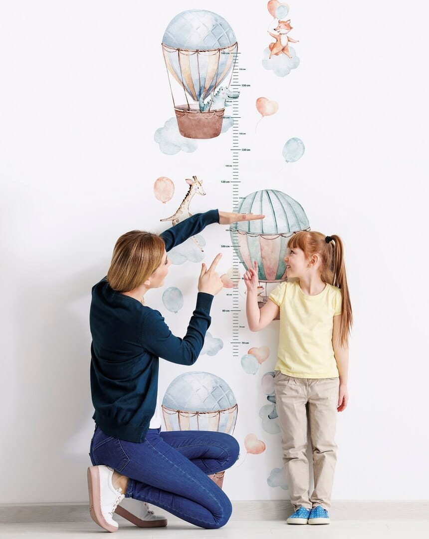 Miarka wzrostu balony i zwierzęta Marburg 45867 Kids Walls Little Adventures