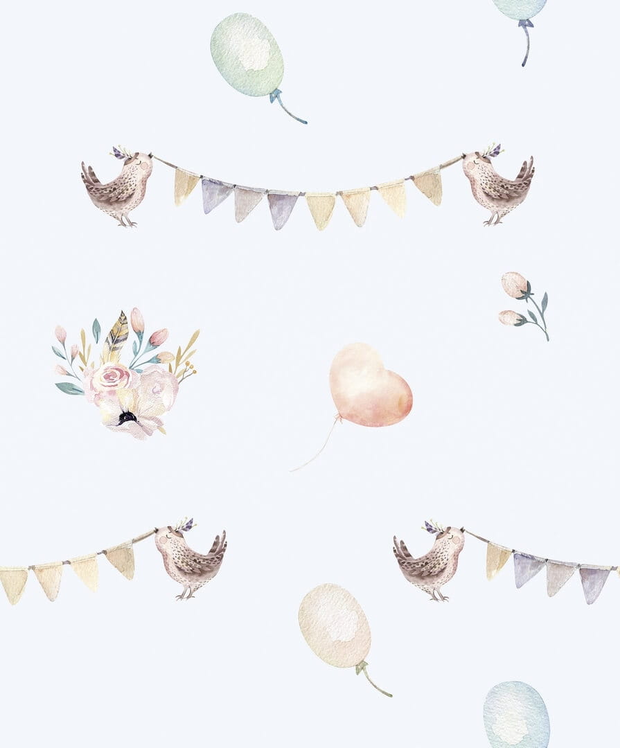 Tapeta ptaszki i girlandy Marburg 45892 Kids Walls Little Adventures