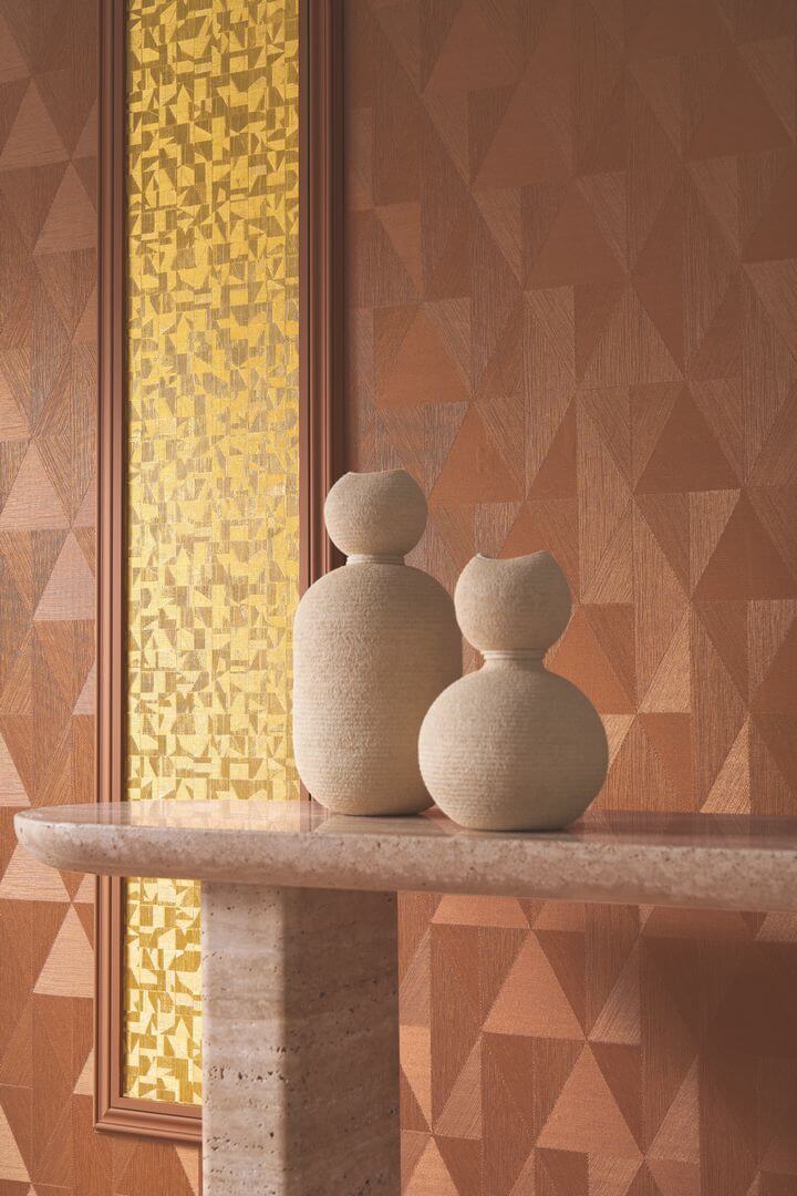 Tapeta geometryczna romby Casamance 75771120 Parangon Textures Metalliques