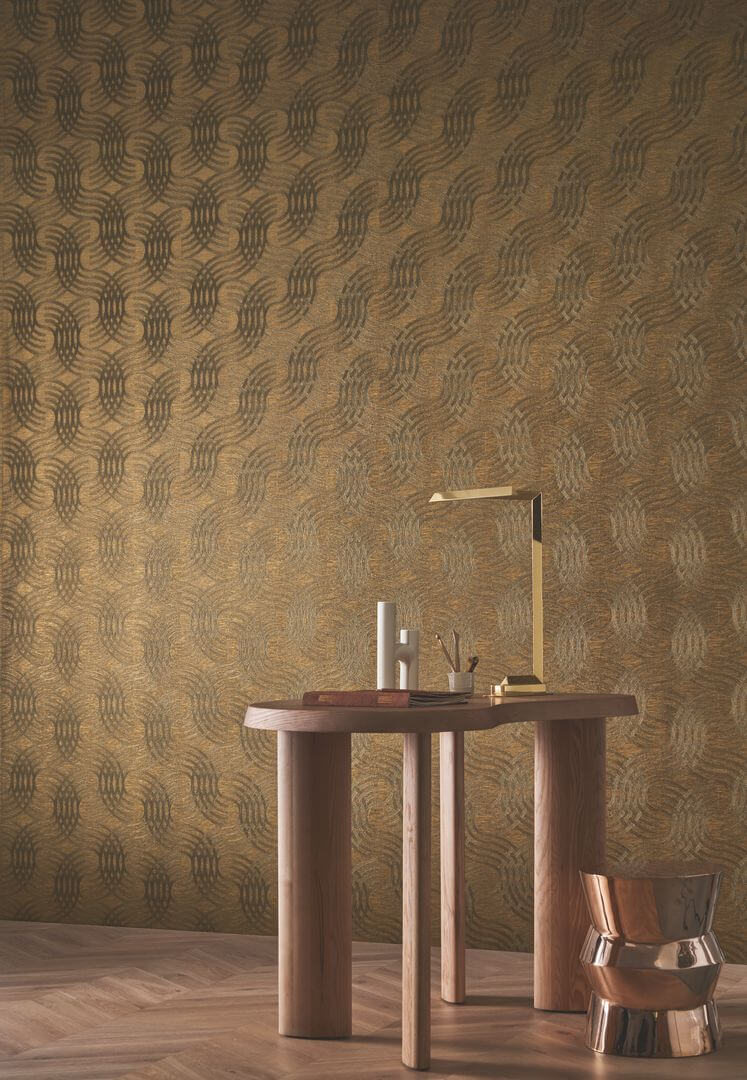 Tapeta zaokrąglone linie Casamance 75792140 Auraria Textures Metalliques