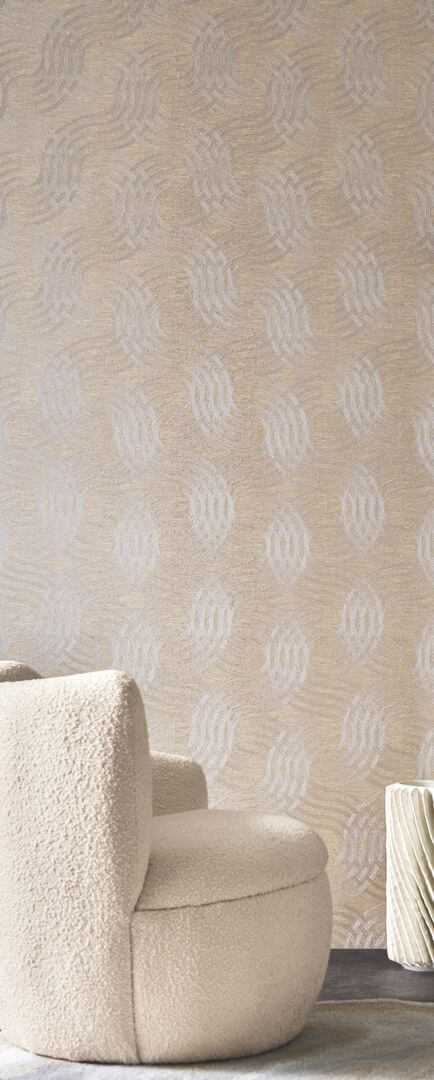 Tapeta zaokrąglone linie Casamance 75792446 Auraria Textures Metalliques