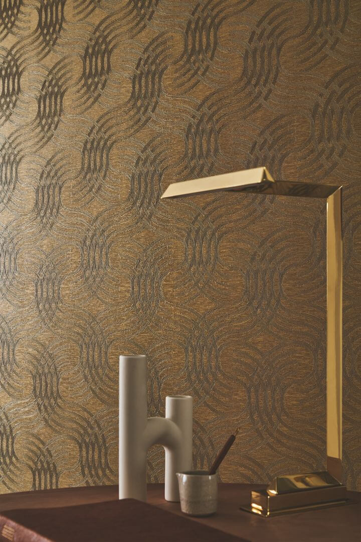 Tapeta zaokrąglone linie Casamance 75792446 Auraria Textures Metalliques