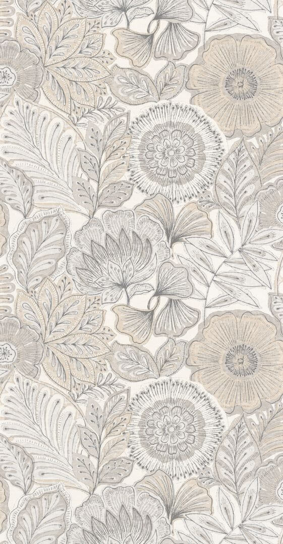 Tapeta kwiaty i liście Casadeco BALI 88150920 Batik Bali