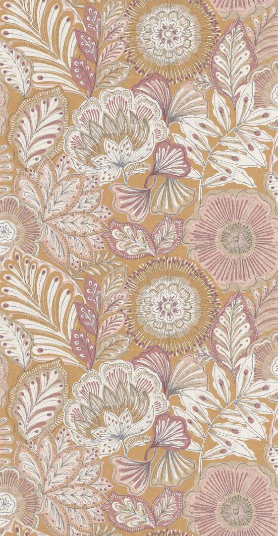 Tapeta kwiaty i liście Casadeco BALI 88152415 Batik Bali