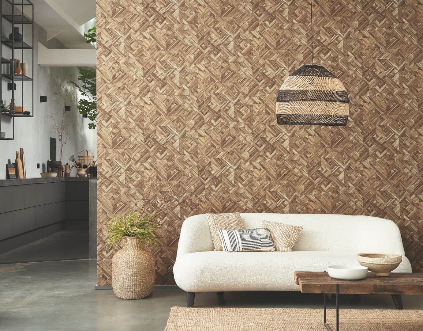 Tapeta jak tkana słoma Casadeco BALI 88181368 Paille Bali