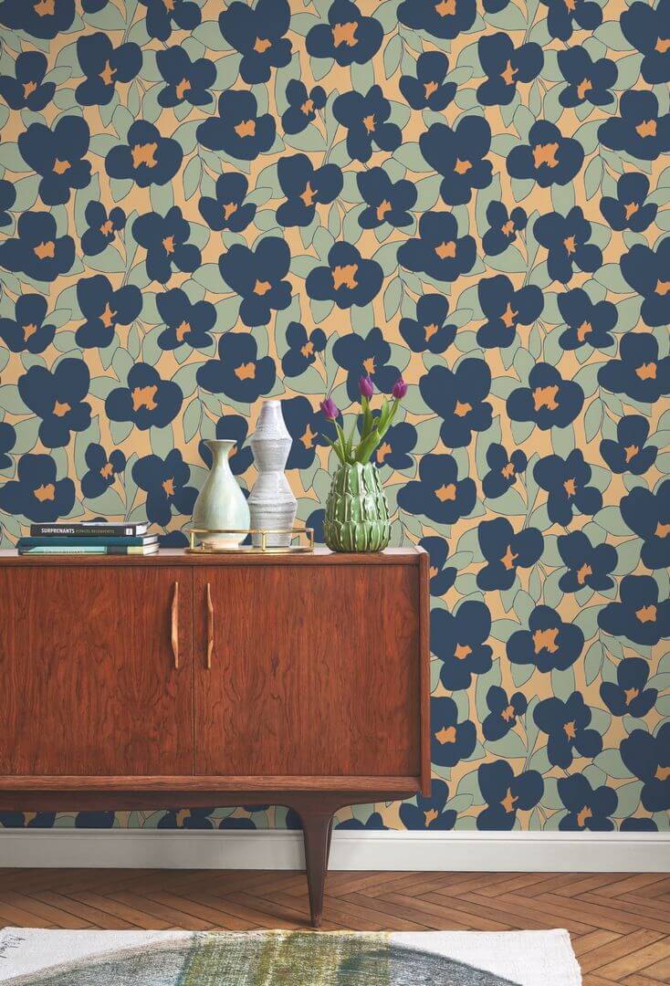 Tapeta kwiaty retro Casadeco CONI 88393101 Flower Power Iconic