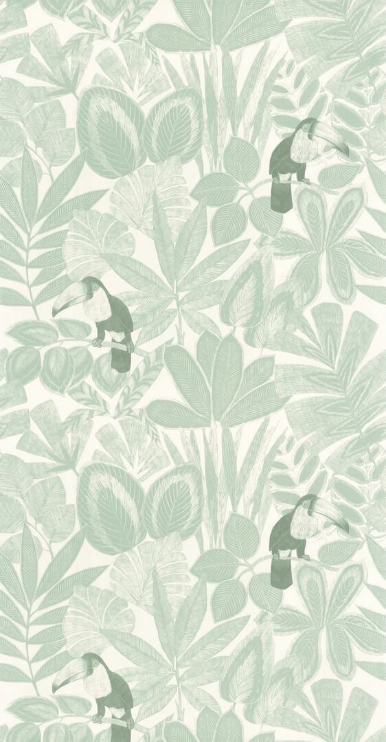 Tapeta tropikalne liście i tukany Caselio GCO 103920614 Rio Green & Co