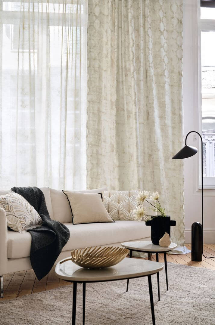 Tkanina ze wzorem kratownicy Camengo 49240121 Castelo Alfama