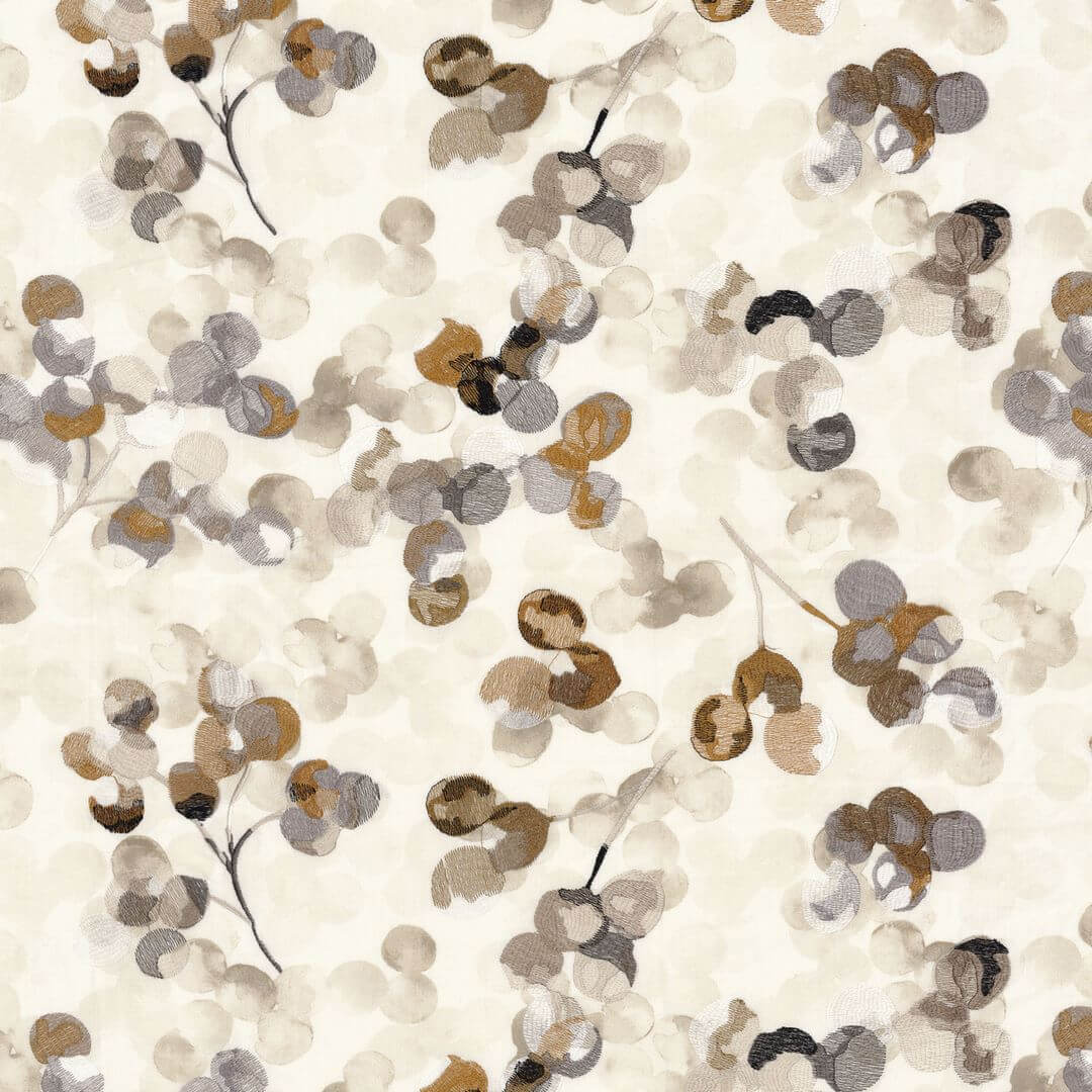 Tkanina z roślinnym wzorem Casamance 49830124 Lunaria Symbiose