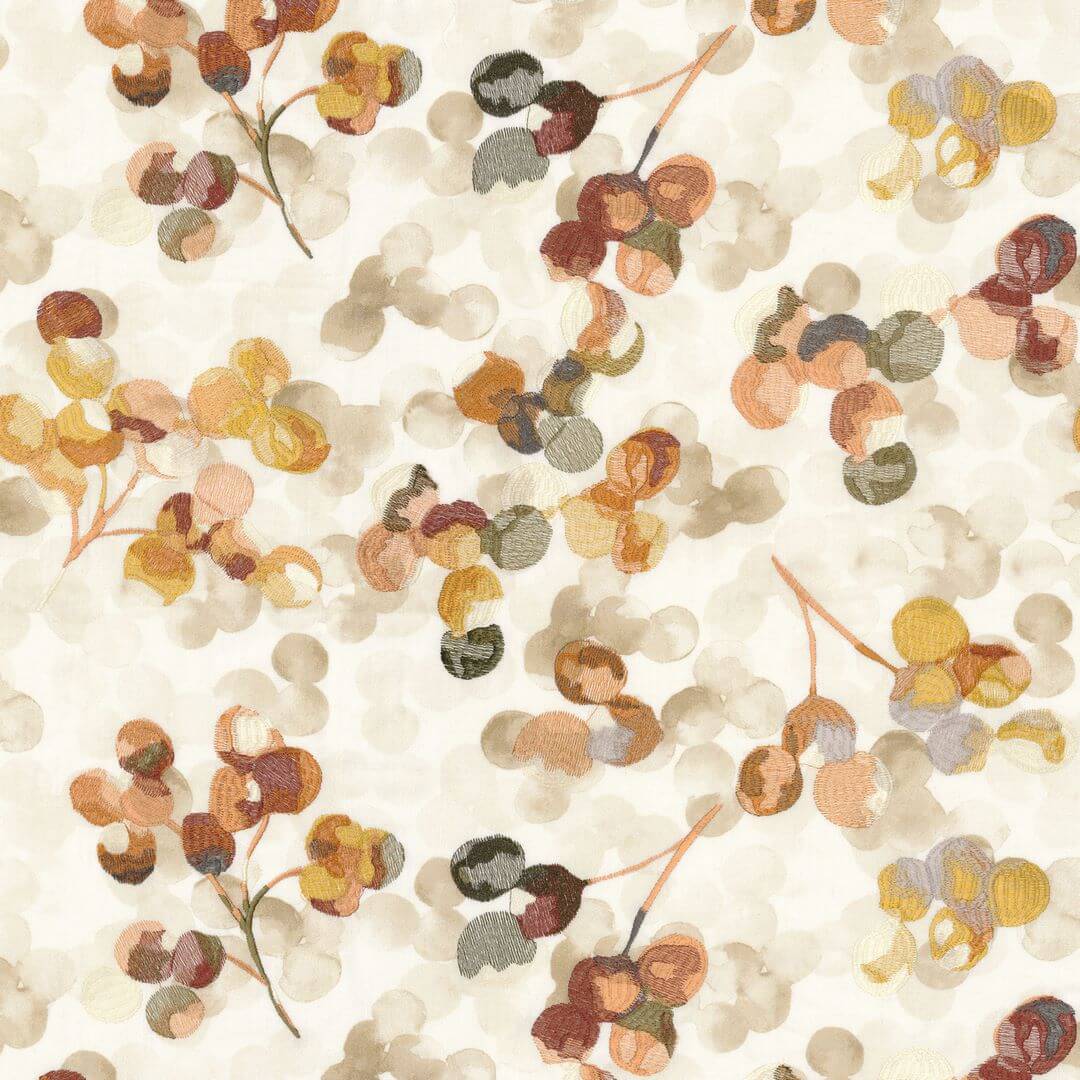 Tkanina z roślinnym wzorem Casamance 49830415 Lunaria Symbiose