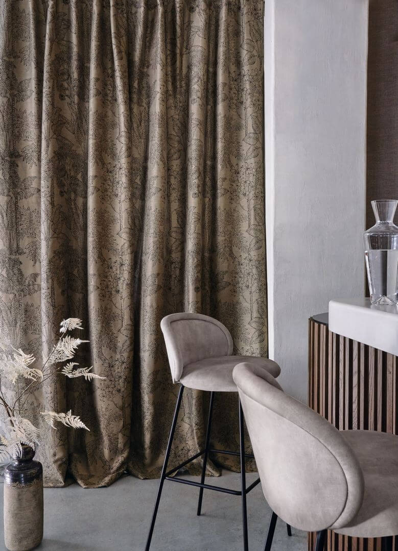 Tkanina z roślinnym wzorem Casamance 49750260 Ramage Voyage Imaginaire