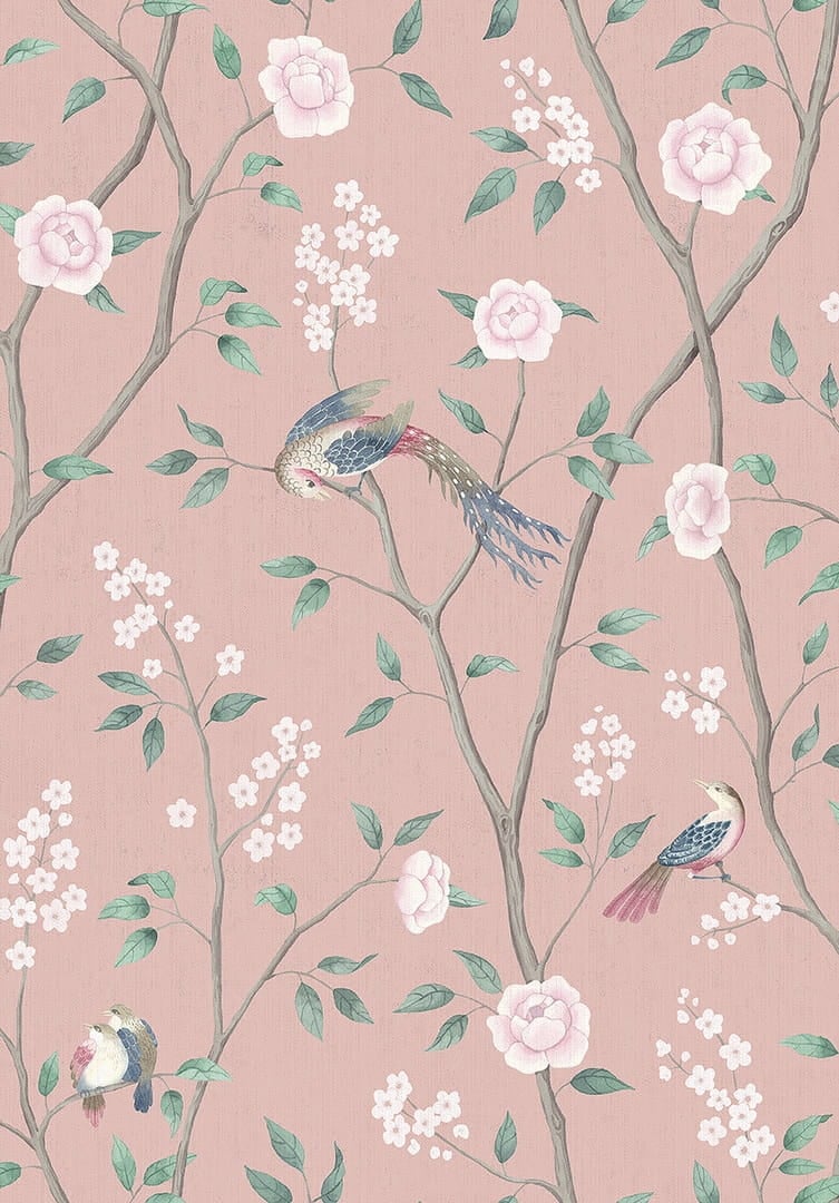 Tapeta botaniczna w stylu chinoiserie Boras Tapeter Paradise Birds 1901 Dreamy Escape