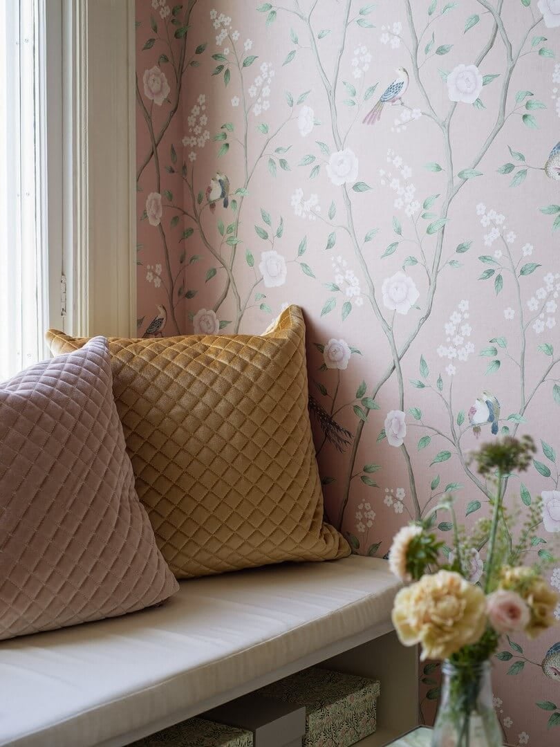 Tapeta botaniczna w stylu chinoiserie Boras Tapeter Paradise Birds 1901 Dreamy Escape