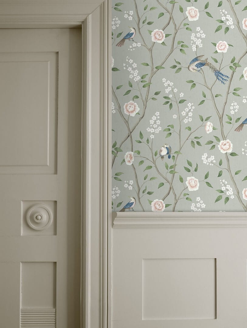 Tapeta botaniczna w stylu chinoiserie Boras Tapeter Paradise Birds 1903 Dreamy Escape