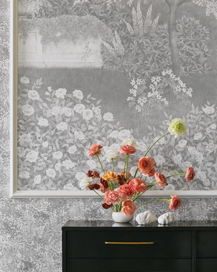 Mural krajobraz angielskiego ogrodu Cole & Son Idyll 120/1004 The Gardens (zestaw 2 rolek)