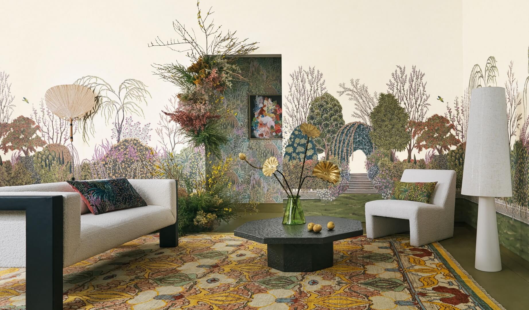 Mural botaniczny ogród Cole & Son Reverie 120/4011 The Gardens (zestaw 2 rolek)