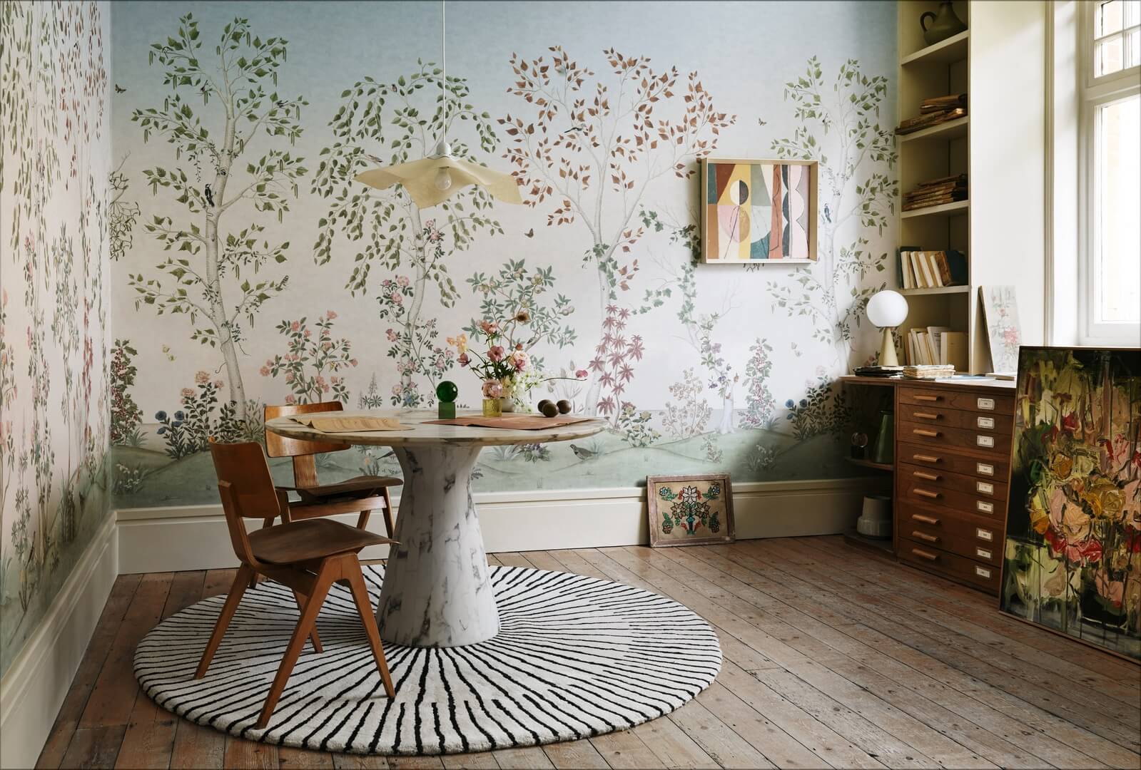 Mural drzewa Cole & Son Seasonal Woods 120/6020 The Gardens (zestaw 2 rolek)