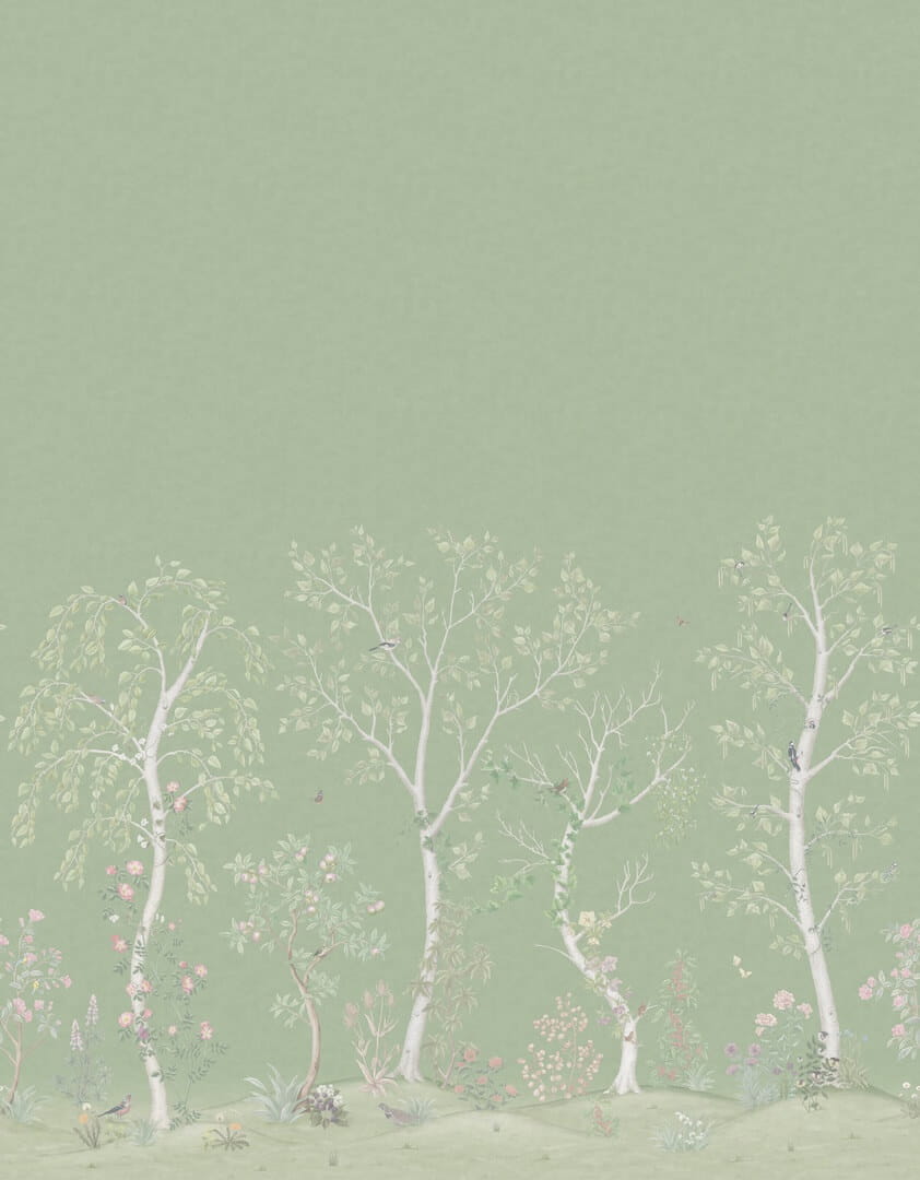 Mural drzewa Cole & Son Seasonal Woods 120/6021 The Gardens (zestaw 2 rolek)