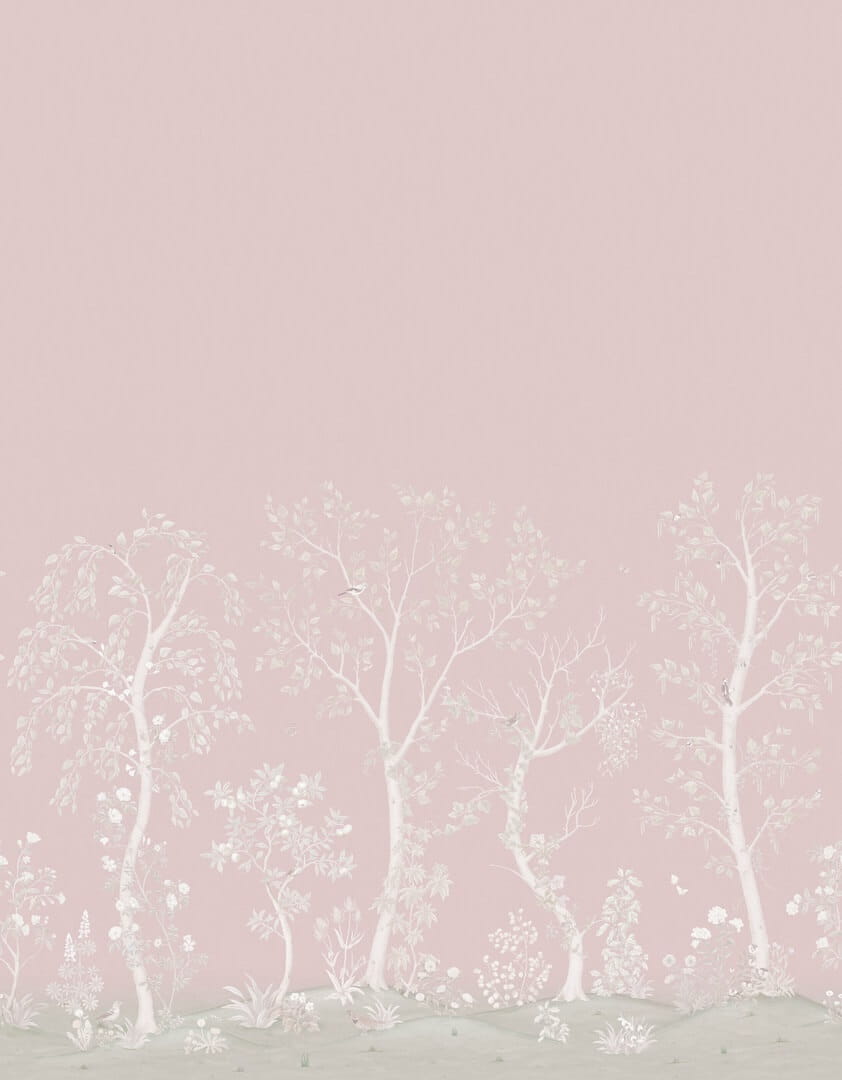 Mural drzewa Cole & Son Seasonal Woods Pearl 120/6022M The Gardens (zestaw 2 rolek)