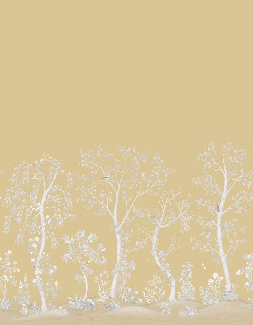 Mural drzewa Cole & Son Seasonal Woods Pearl 120/6024M The Gardens (zestaw 2 rolek)