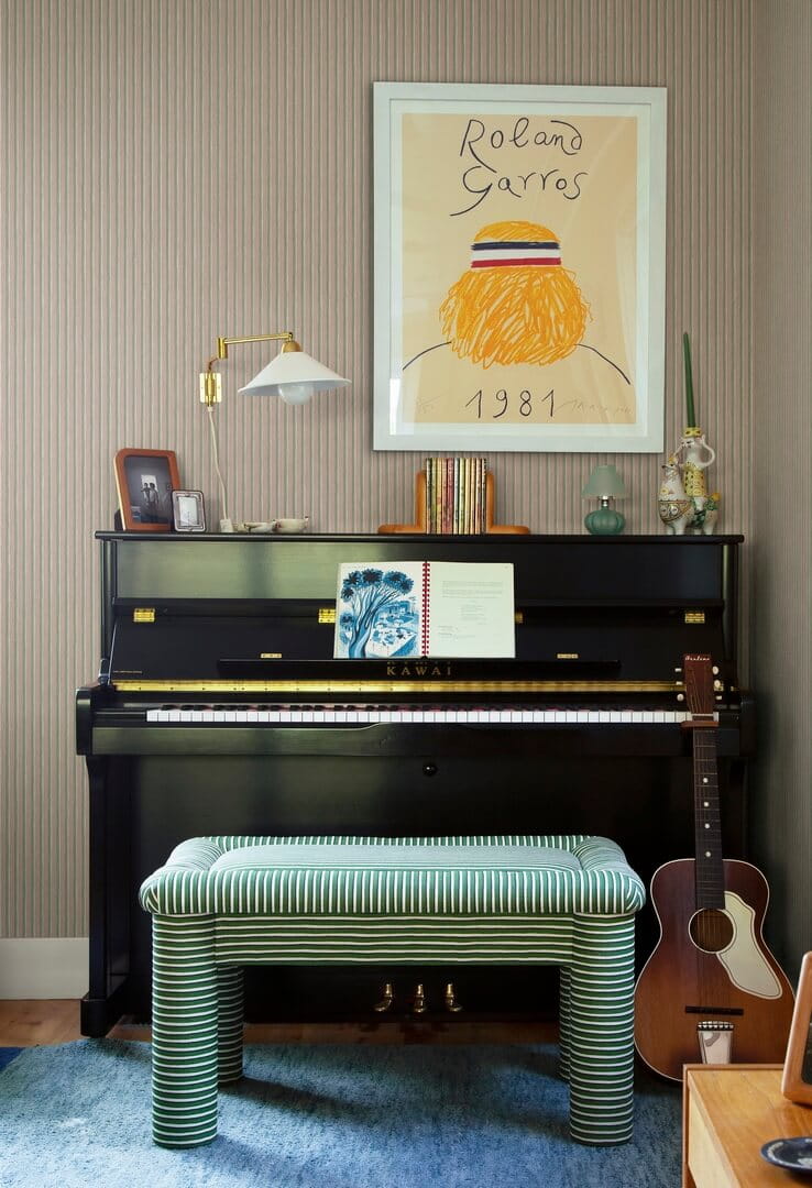 Tapeta paski Sandberg S10140 Brita Pink Huset i Solen