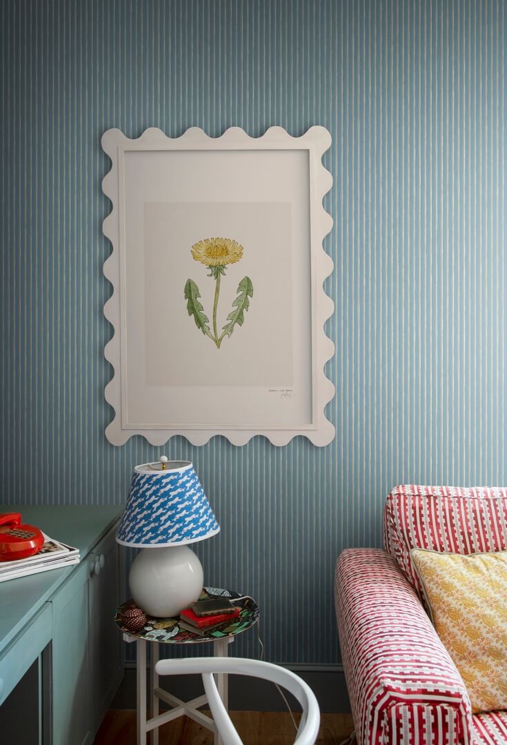 Tapeta paski Sandberg S10143 Brita Sky Blue Huset i Solen