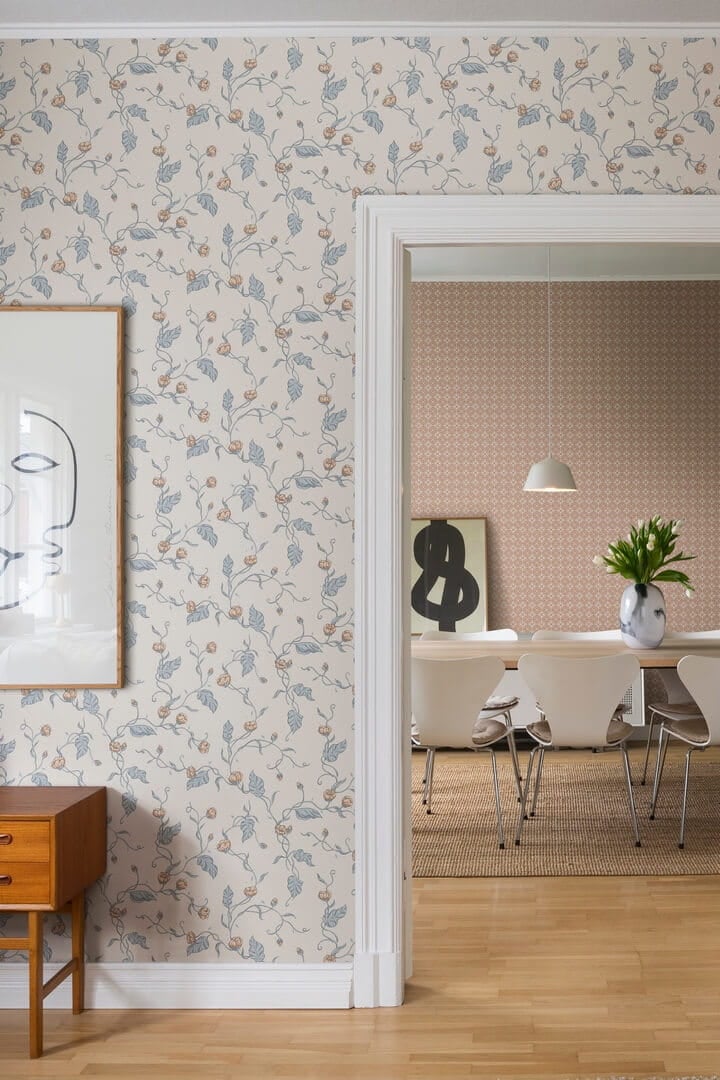 Tapeta lilie wodne Sandberg S10148 Elmire Soft Blue Huset i Solen