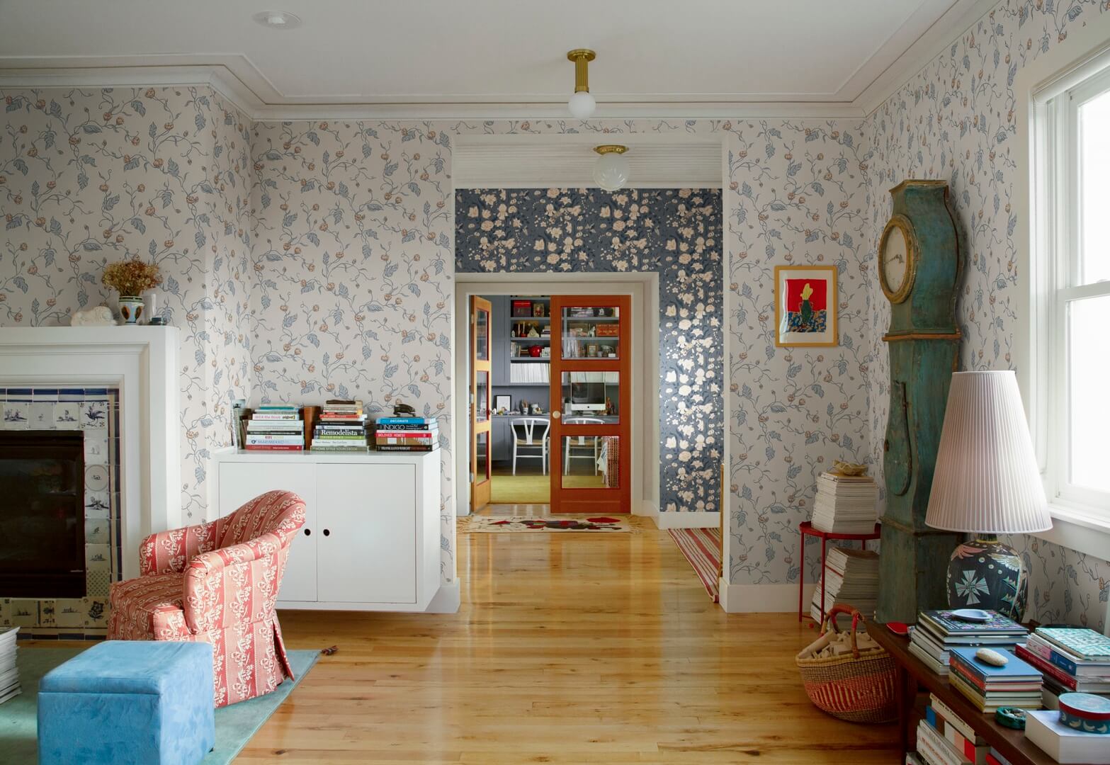 Tapeta lilie wodne Sandberg S10148 Elmire Soft Blue Huset i Solen