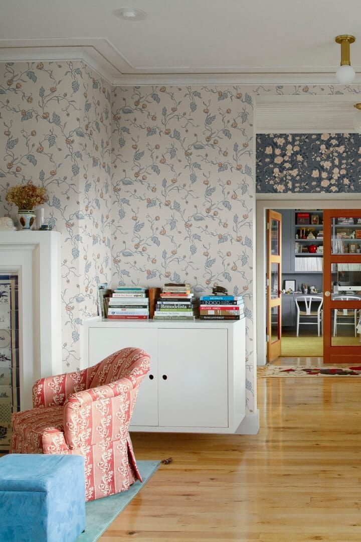 Tapeta lilie wodne Sandberg S10148 Elmire Soft Blue Huset i Solen