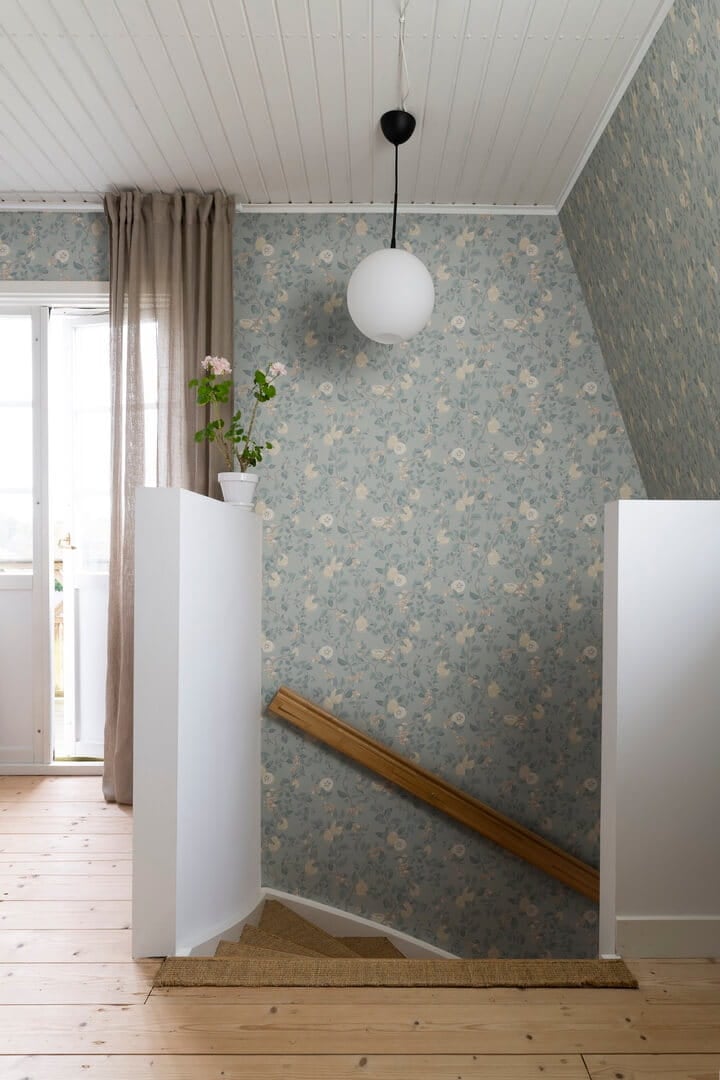 Tapeta owoce pigwy Sandberg S10168 Kvitten Soft Blue Huset i Solen