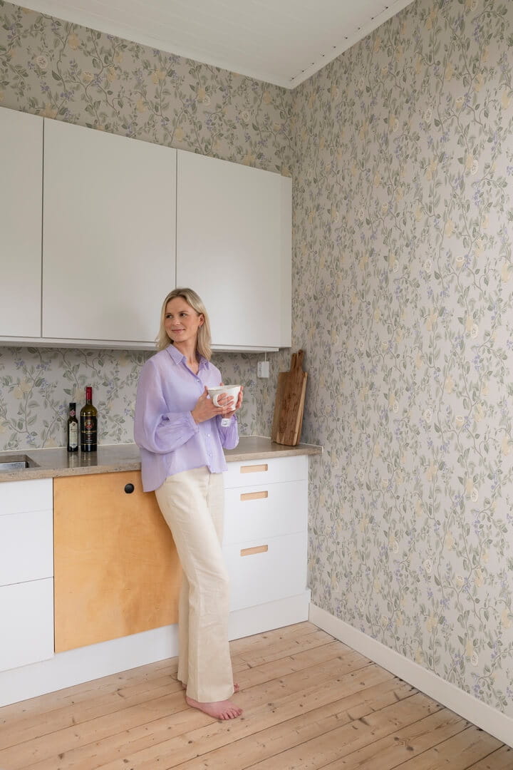 Tapeta owoce pigwy Sandberg S10169 Kvitten Lilac Huset i Solen