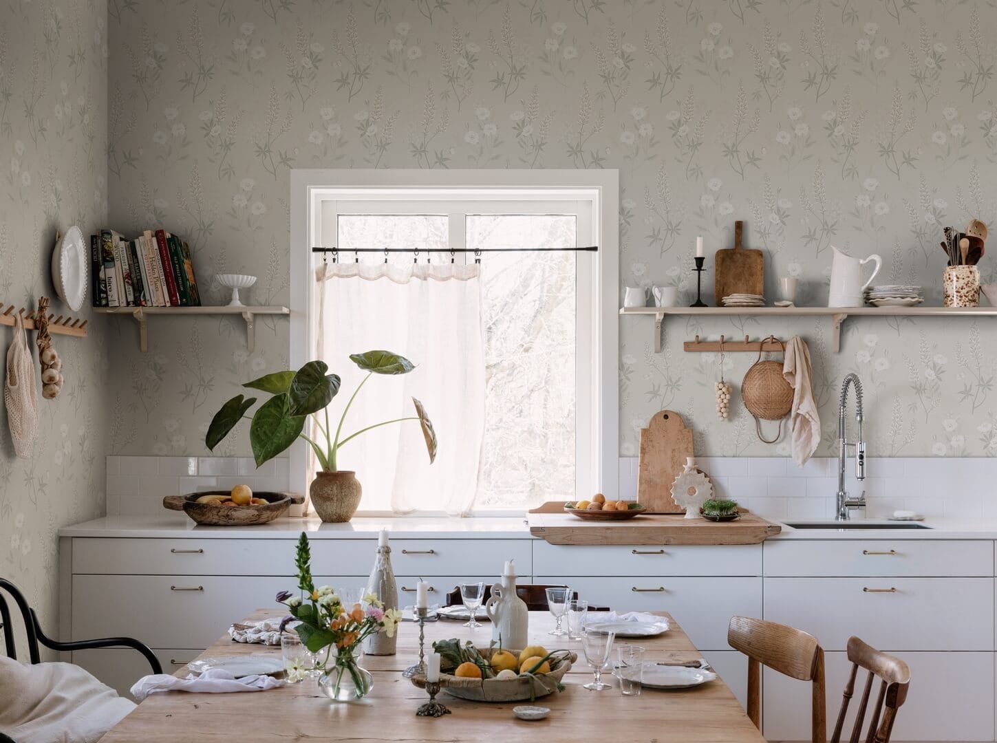 Tapeta łąka Sandberg S10184 Emma Linen Villa Dalaro II