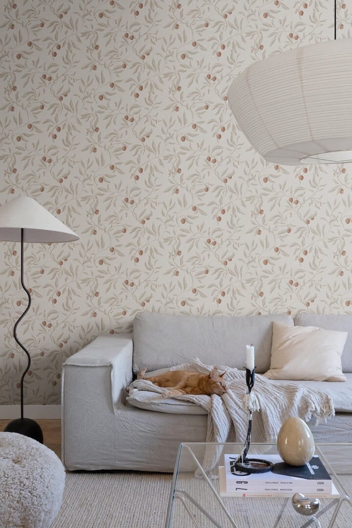 Tapeta roślinna, owoce liczi Sandberg S10190 Vinnie Linen Villa Dalaro II