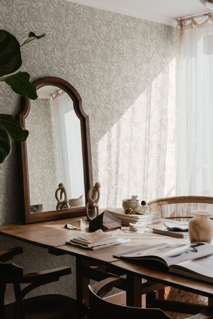 Tapeta roślinna Sandberg S10204 Olof Sage Green Villa Dalaro II