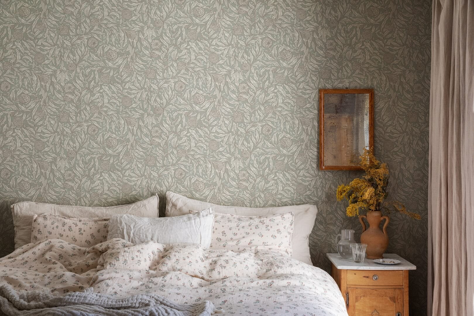 Tapeta roślinna Sandberg S10204 Olof Sage Green Villa Dalaro II