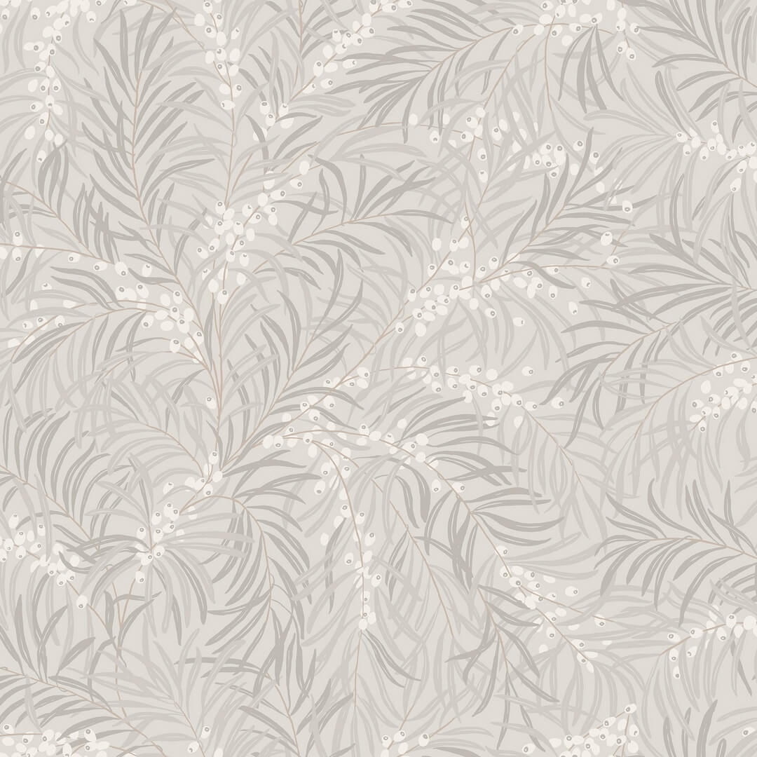 Tapeta liście Sandberg S10207 Idun Mineral Grey Villa Dalaro II
