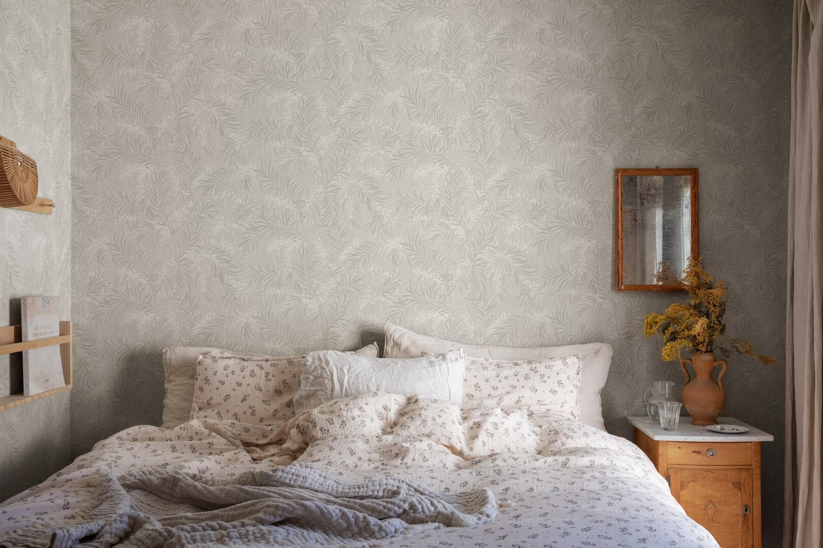 Tapeta liście Sandberg S10207 Idun Mineral Grey Villa Dalaro II