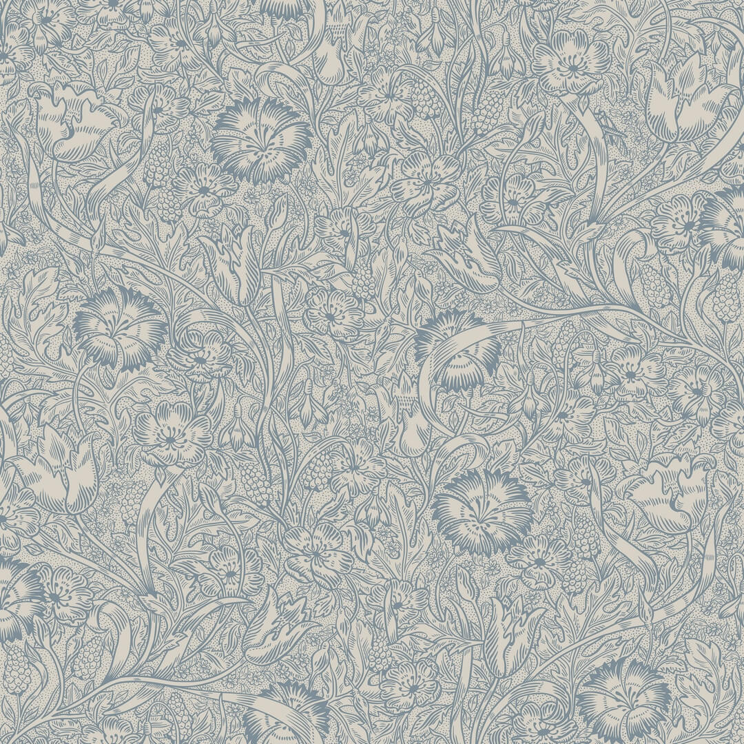 Tapeta botaniczna Sandberg S10227 Caroline Indigo Blue Villa Dalaro II