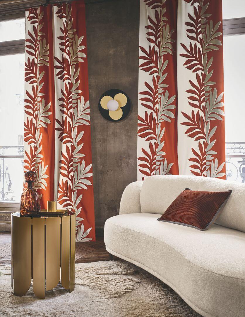Tkanina z roślinnym haftem Casamance 31550155 Sophora Defile