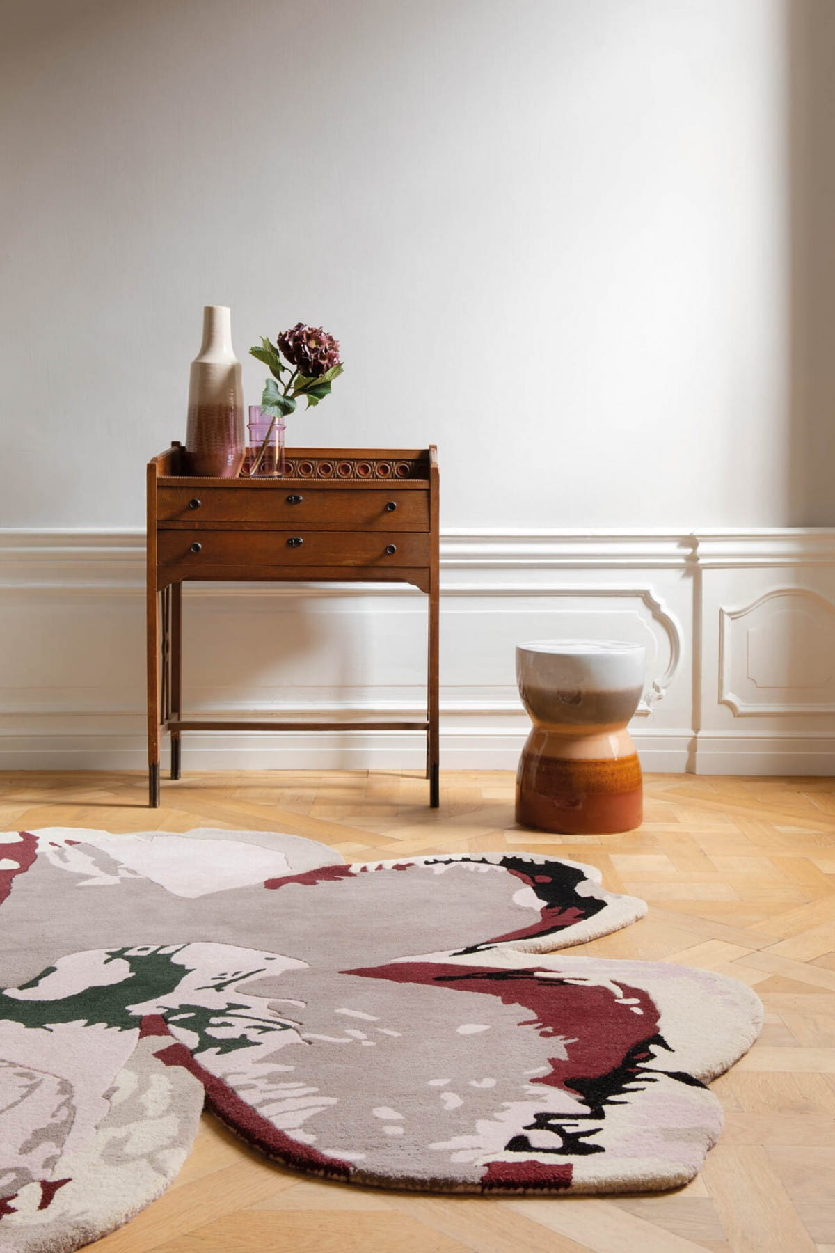 Dywan kwiat SHAPED MAGNOLIA LIGHT BURGUNDY 162303