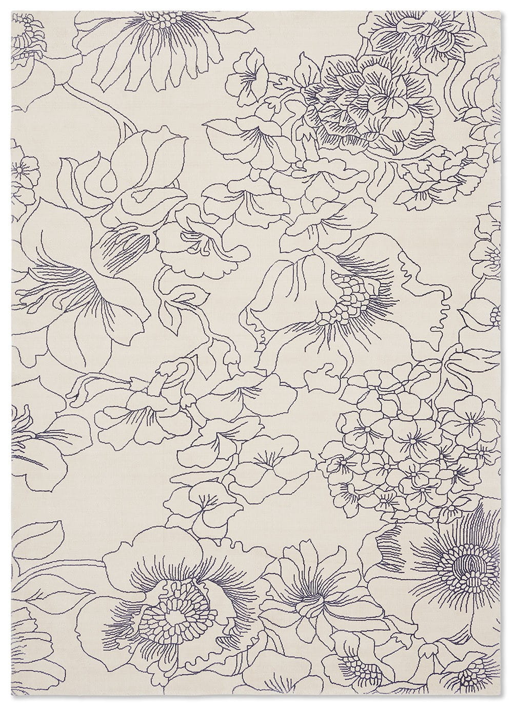 Dywan w kwiaty LINEAR FLORAL BLUE 162508