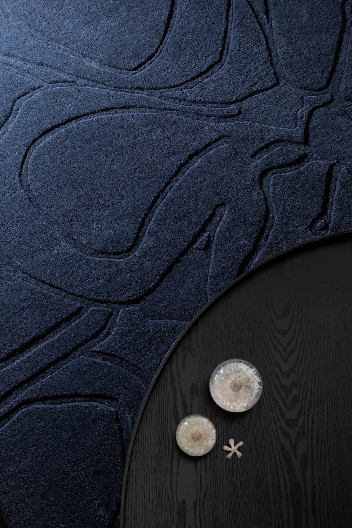 Granatowy dywan w kwiaty ROMANTIC MAGNOLIA DARK BLUE 162708