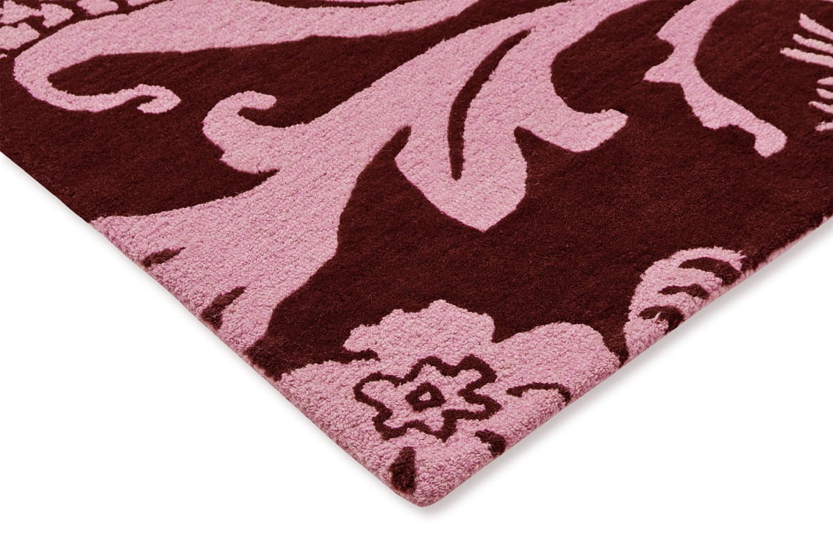 Bordowo-różowy dywan w kwiaty BAROQUE PINK 162902