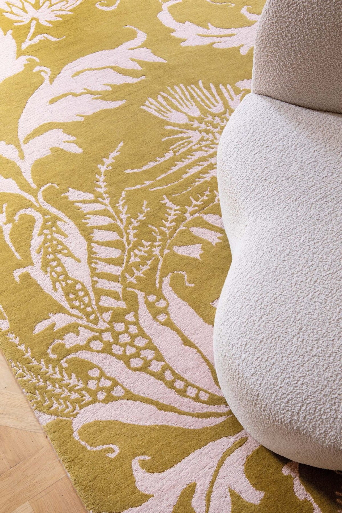 Żółty dywan w kwiaty BAROQUE YELLOW 162906