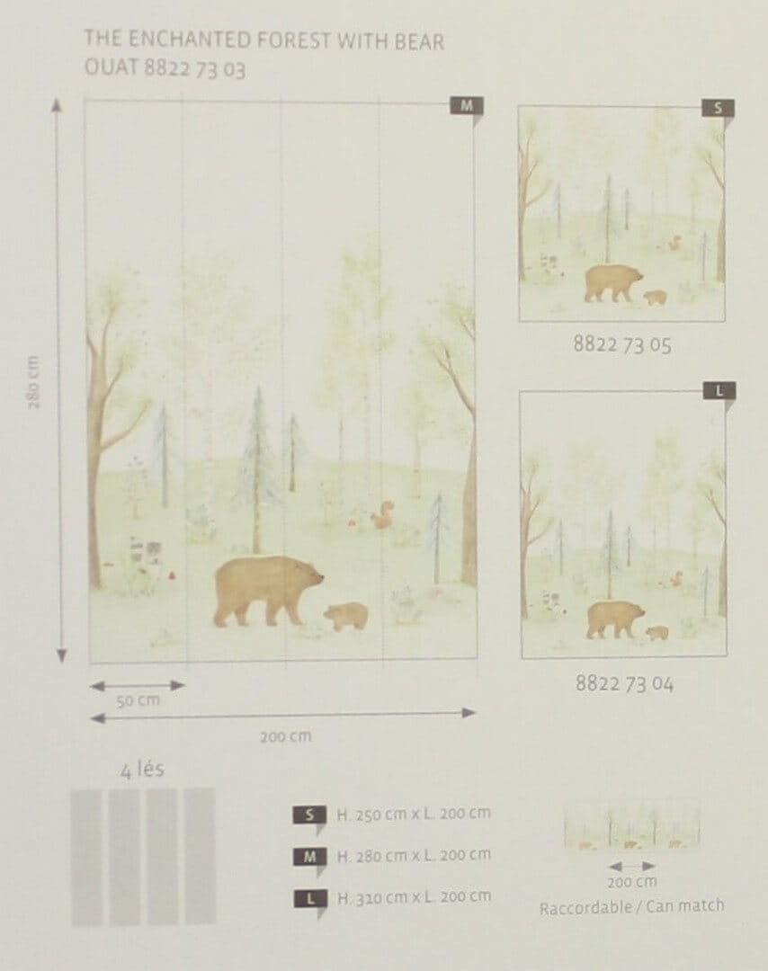 Mural las z niedźwiedziami Casadeco OUAT 88227304 L The Enchanted Forest With Bear Once Upon A Time